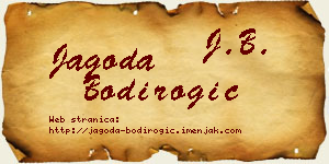 Jagoda Bodirogić vizit kartica